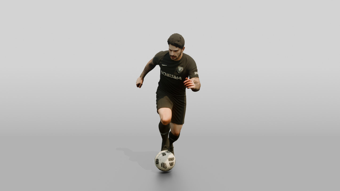 Soccer Player Step-Over Dribble