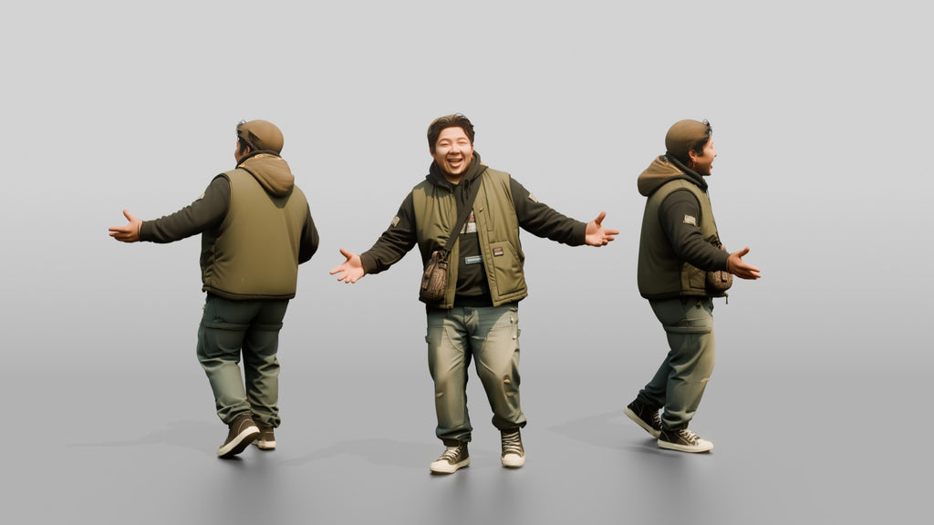 Asian Man in Animated Conversation