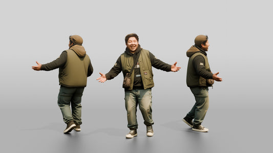 Asian Man in Animated Conversation