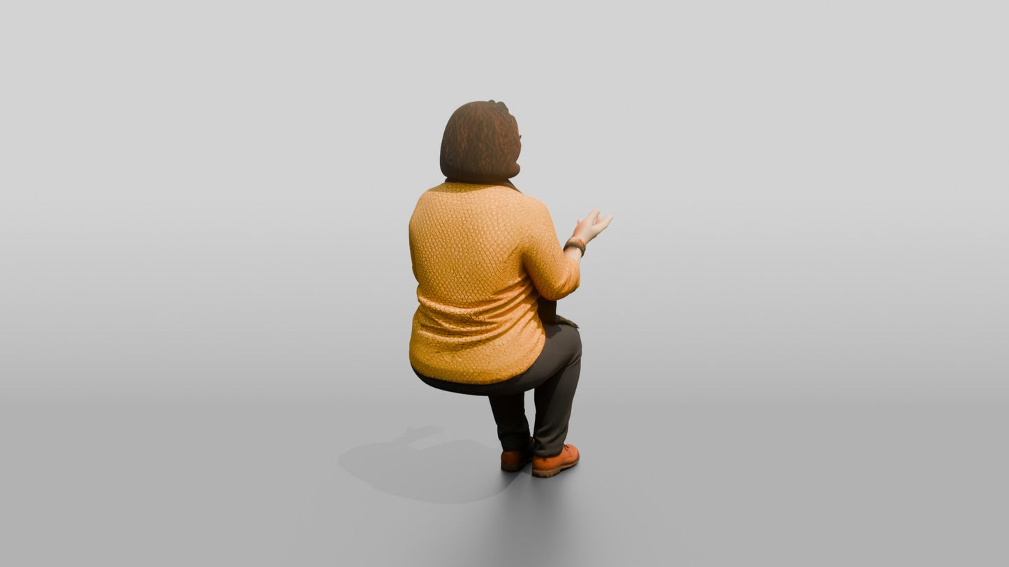 Woman Gesturing in Conversation with Tea