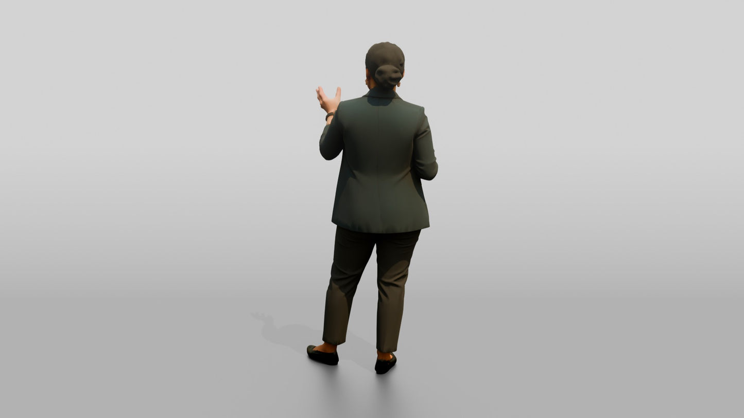 Businesswoman Presenting at a Screen
