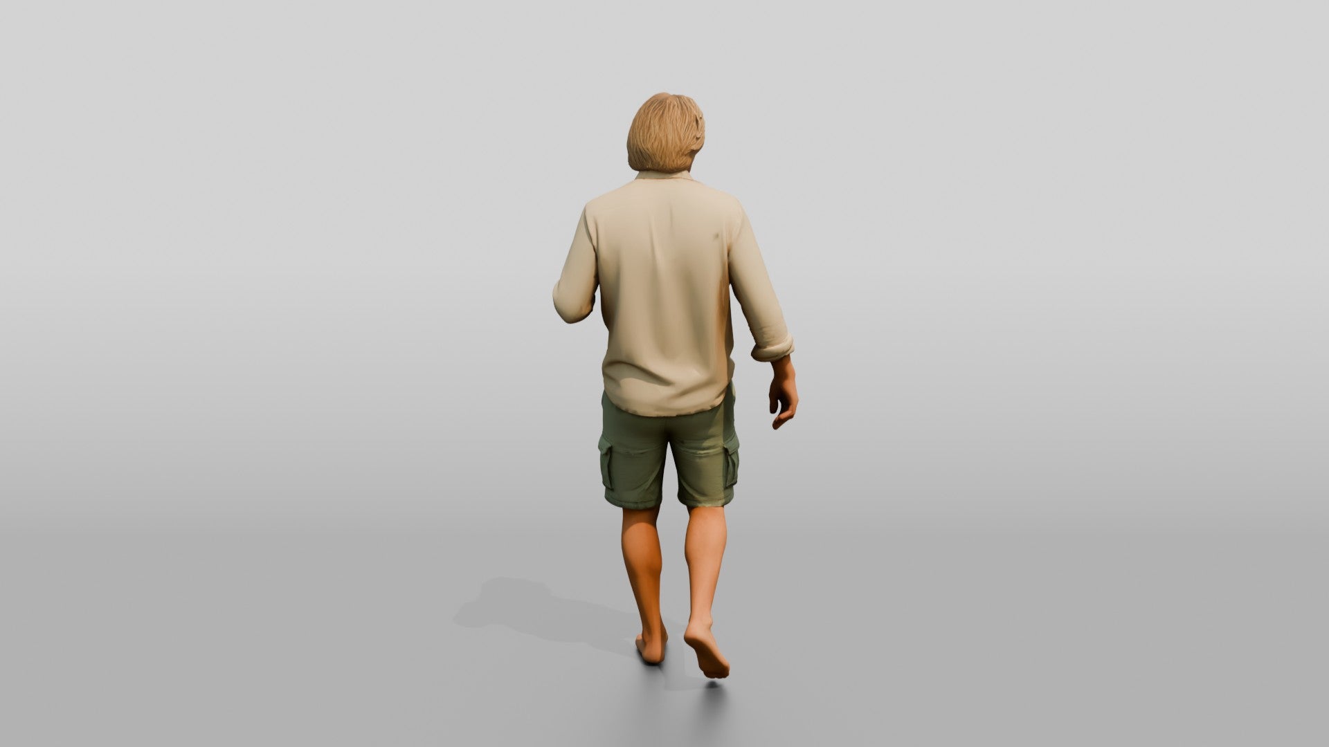 Man with a Drink in Linen Shorts