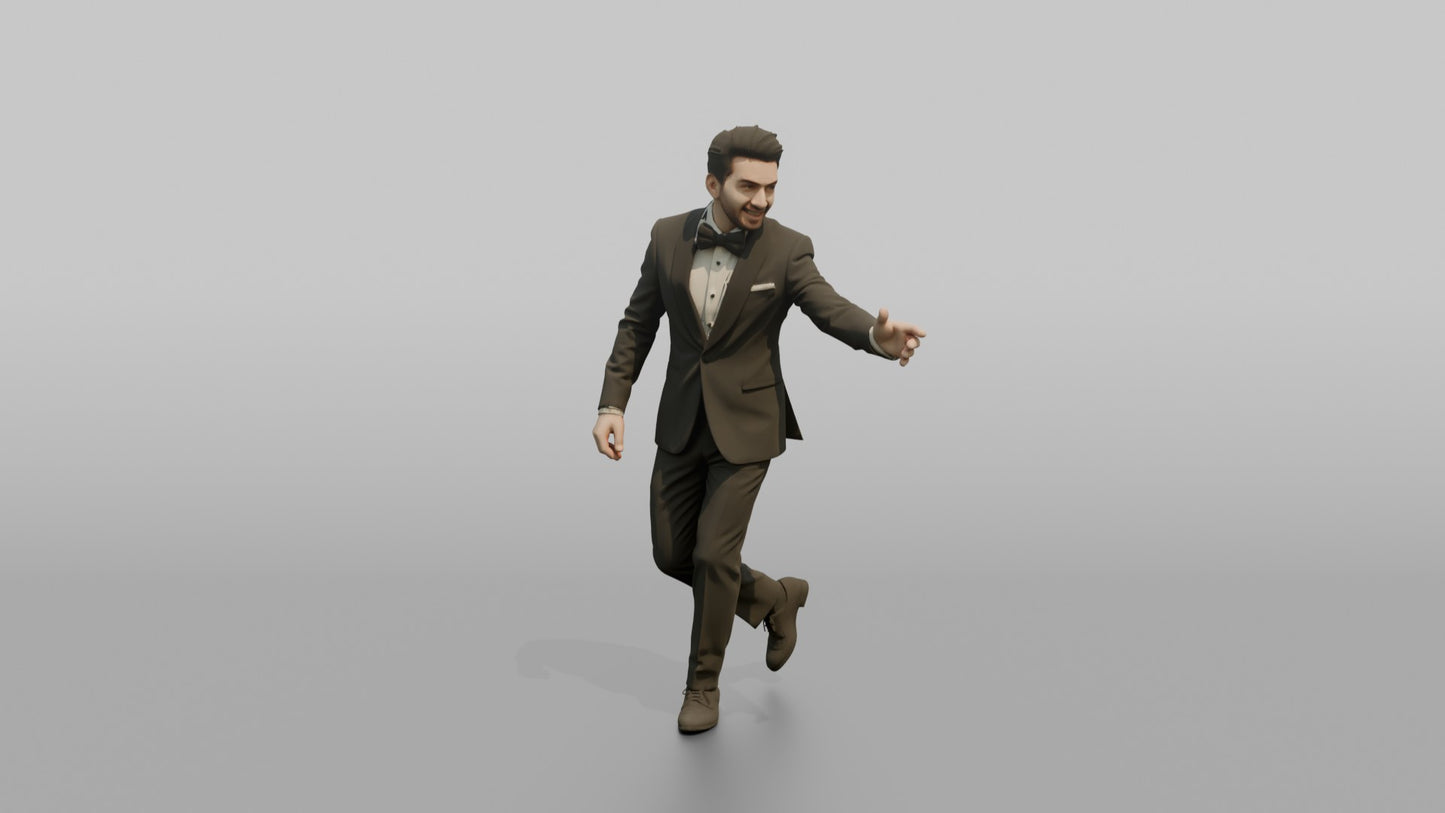 Middle Eastern Groom Mid-Dance Step