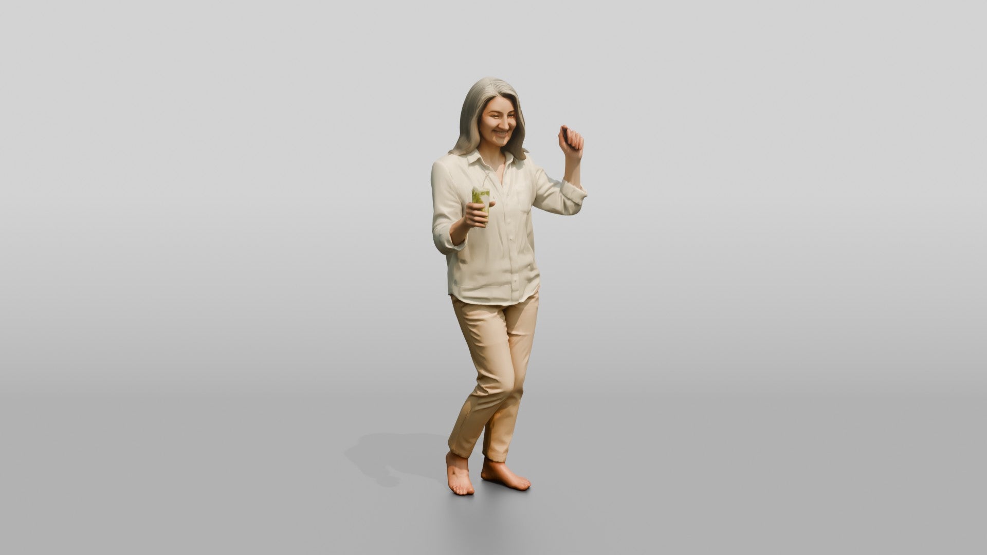 Woman Dancing with Cocktails