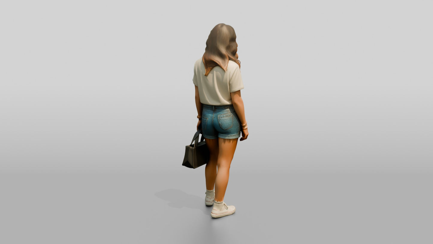 Caucasian Woman in Vintage Graphic Tee
