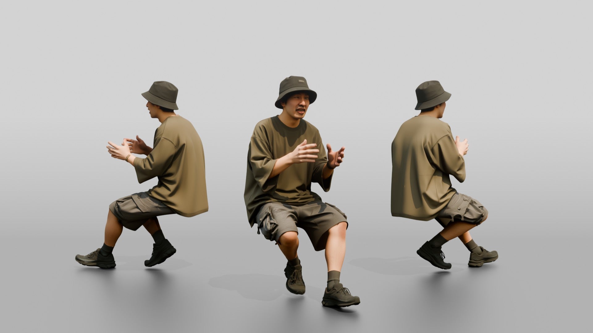 Man Gesturing in Oversized Streetwear
