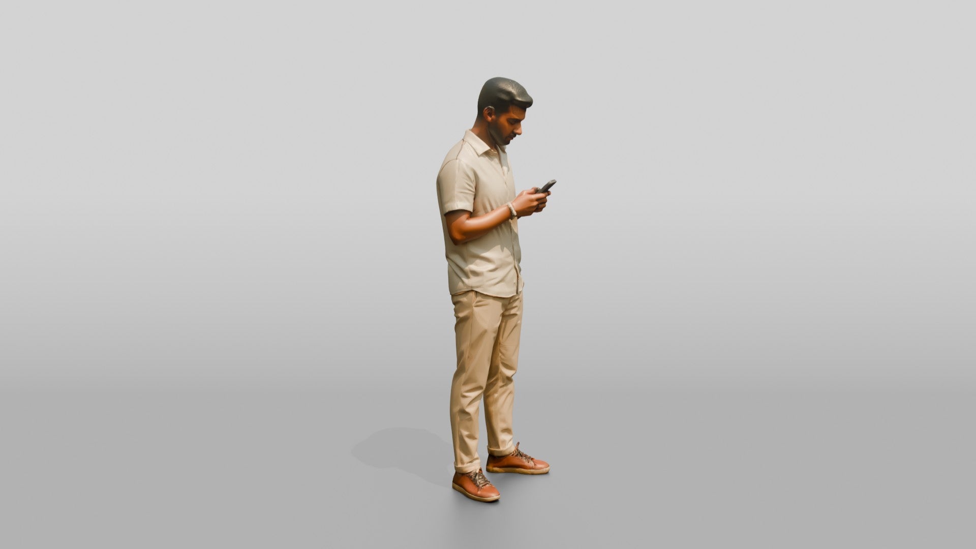 Slender Young Moroccan Man on a Shopping Street