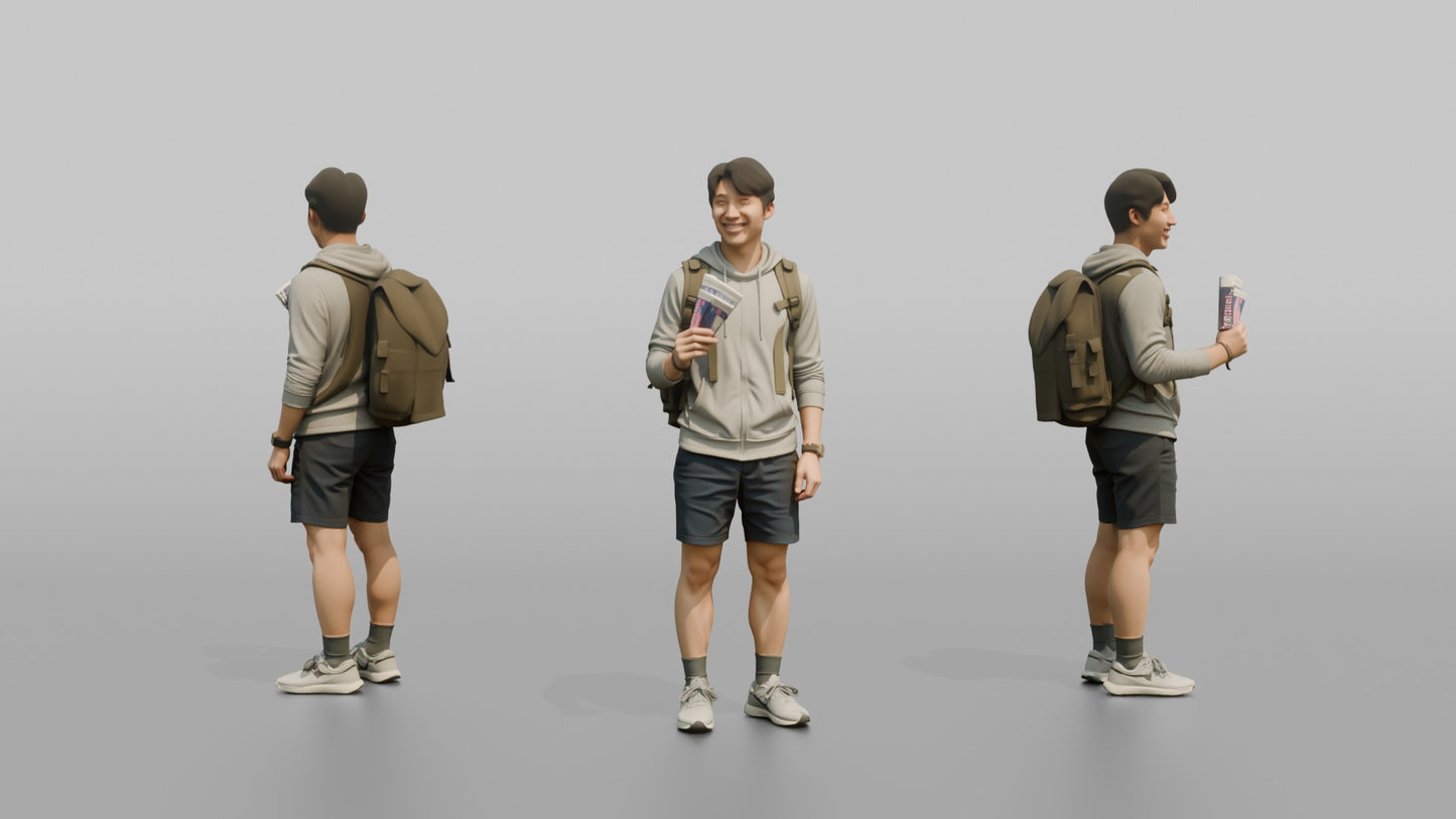 Vacationer Wearing Lightweight Hoodie
