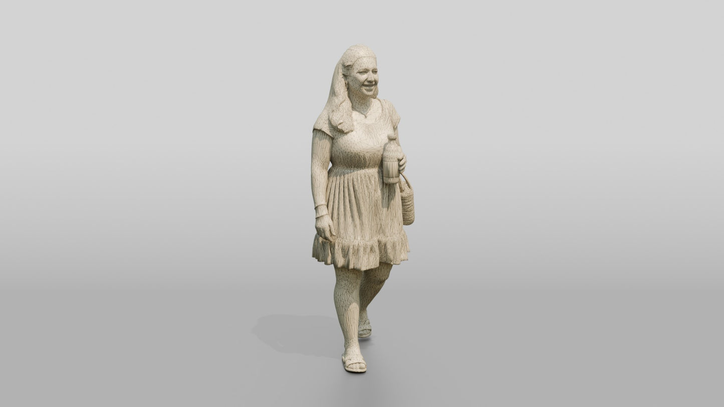 Plus-Size Greek Young Woman Holding a Cold Soda