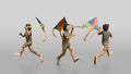 Slim Young Persian Boy Flying a Kite