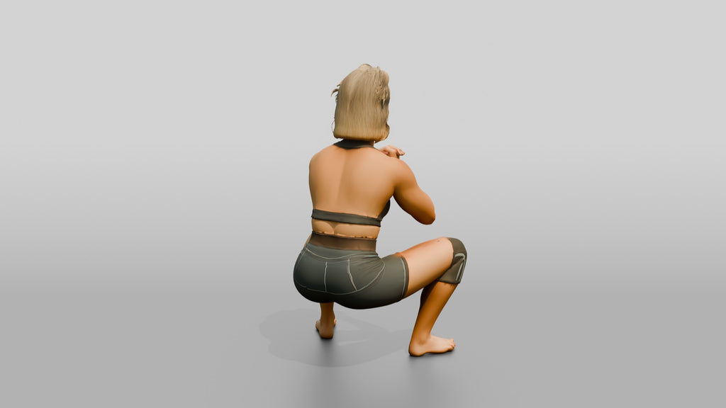 Woman in Squat with Lifting Belt