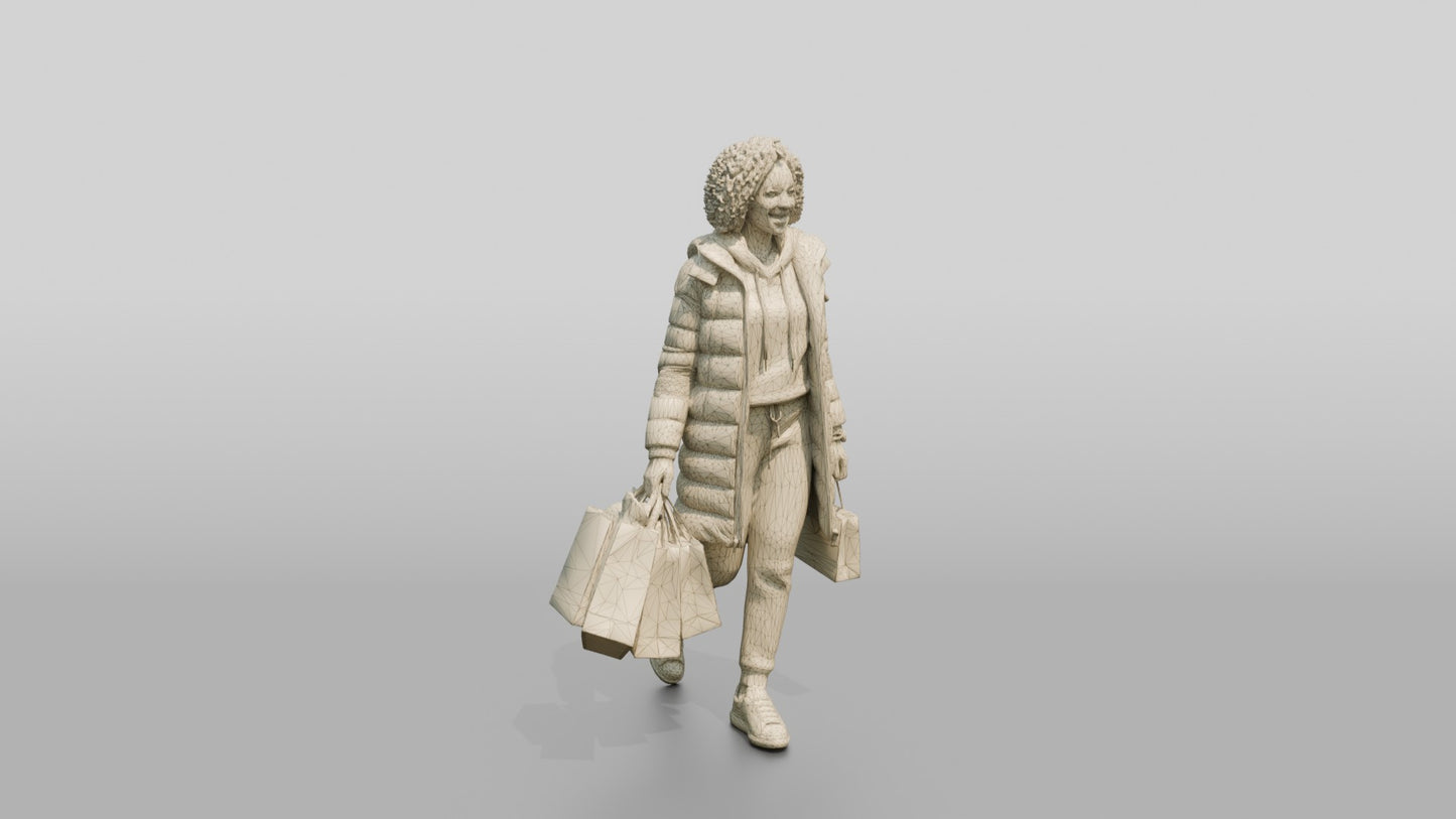 African-American Woman in Winter Puffer Coat