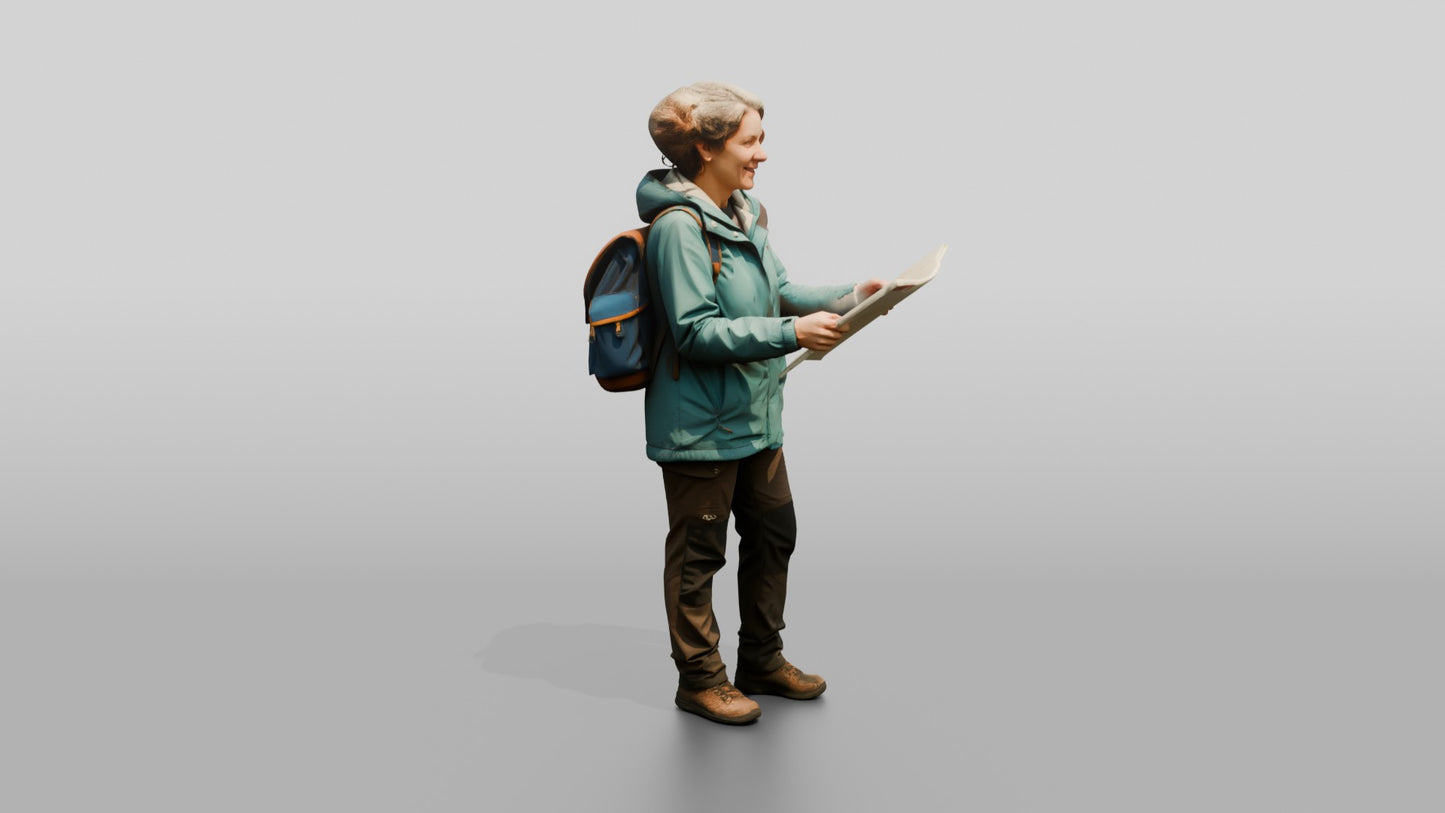 Woman Navigating Market with Map