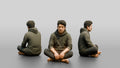 Homeless Man Looking Unfocused While Seated on the Floor
