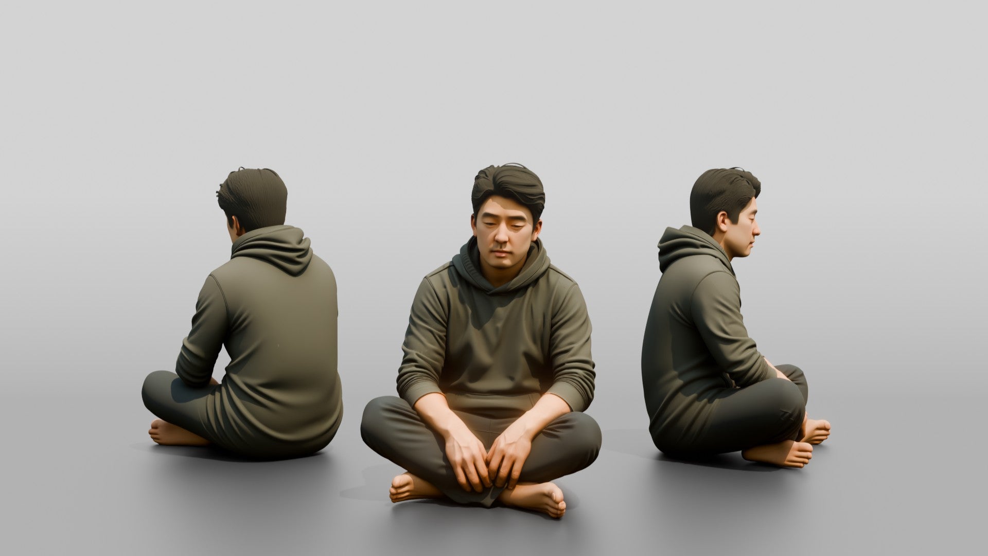 Homeless Man Looking Unfocused While Seated on the Floor