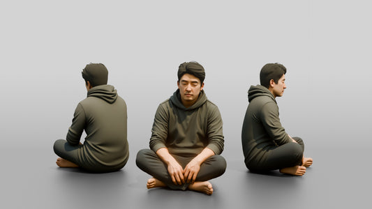 Homeless Man Looking Unfocused While Seated on the Floor