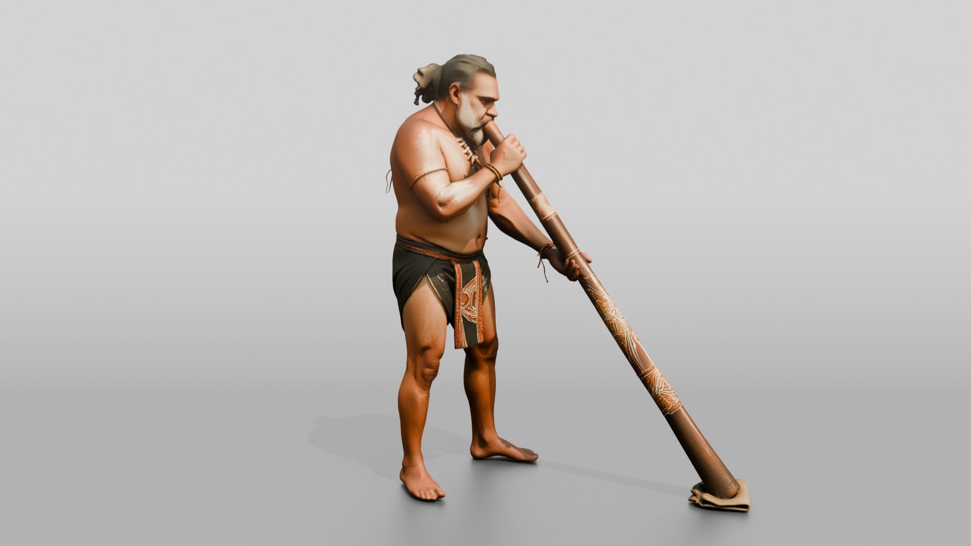 Didgeridoo Player with Painted Instrument