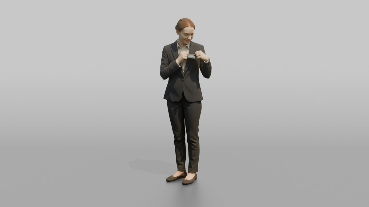 Receptionist Man Adjusting A Name Badge - 3D character model, view 5