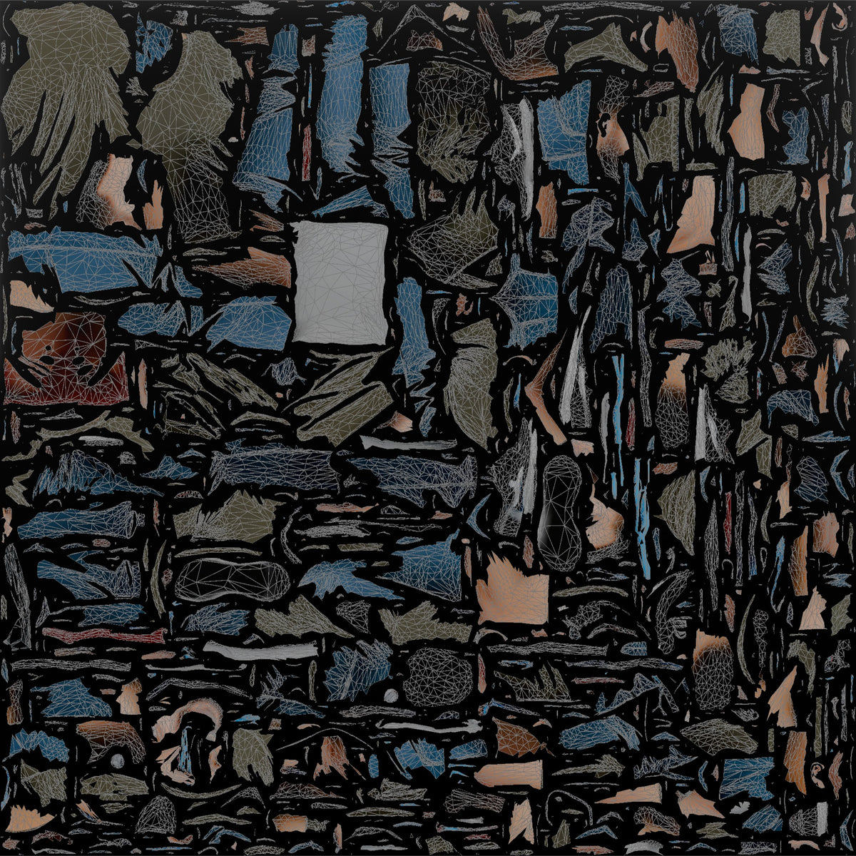 Man Customer Holding A Stack Of Folded T-shirts - UV layout, base color map