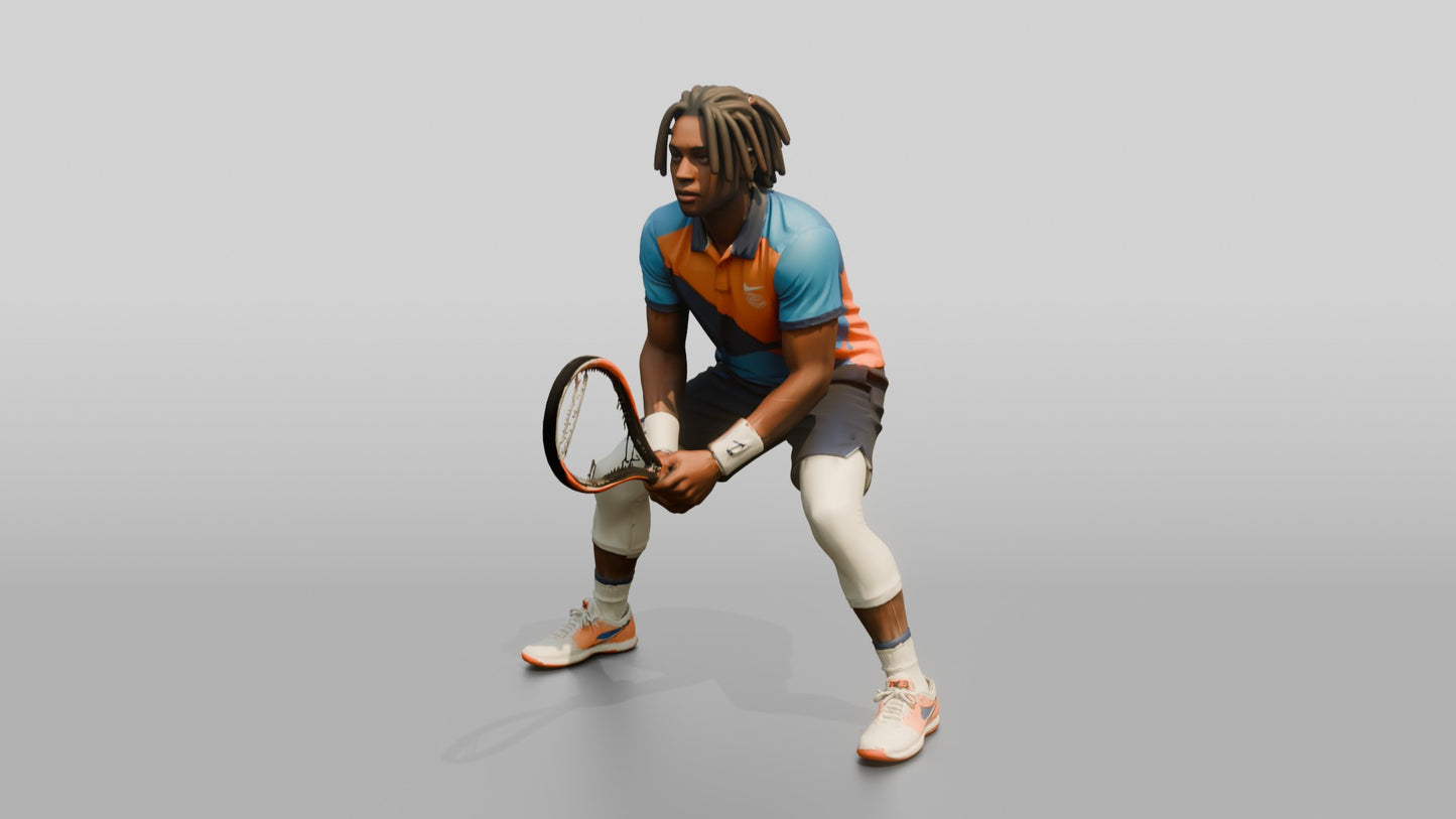 Male Tennis Player Ready to Return a Serve