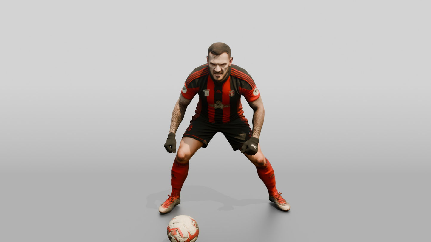 Soccer Player Volley Pass