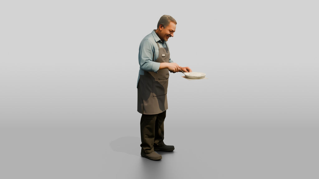 Hispanic Cafe Cook Plating Food