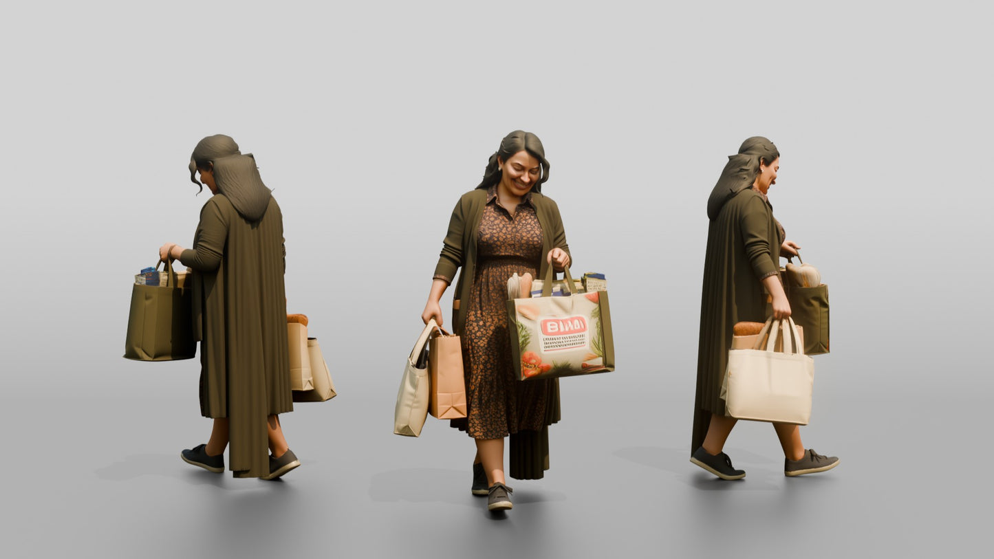 Woman Carrying Shopping Bags