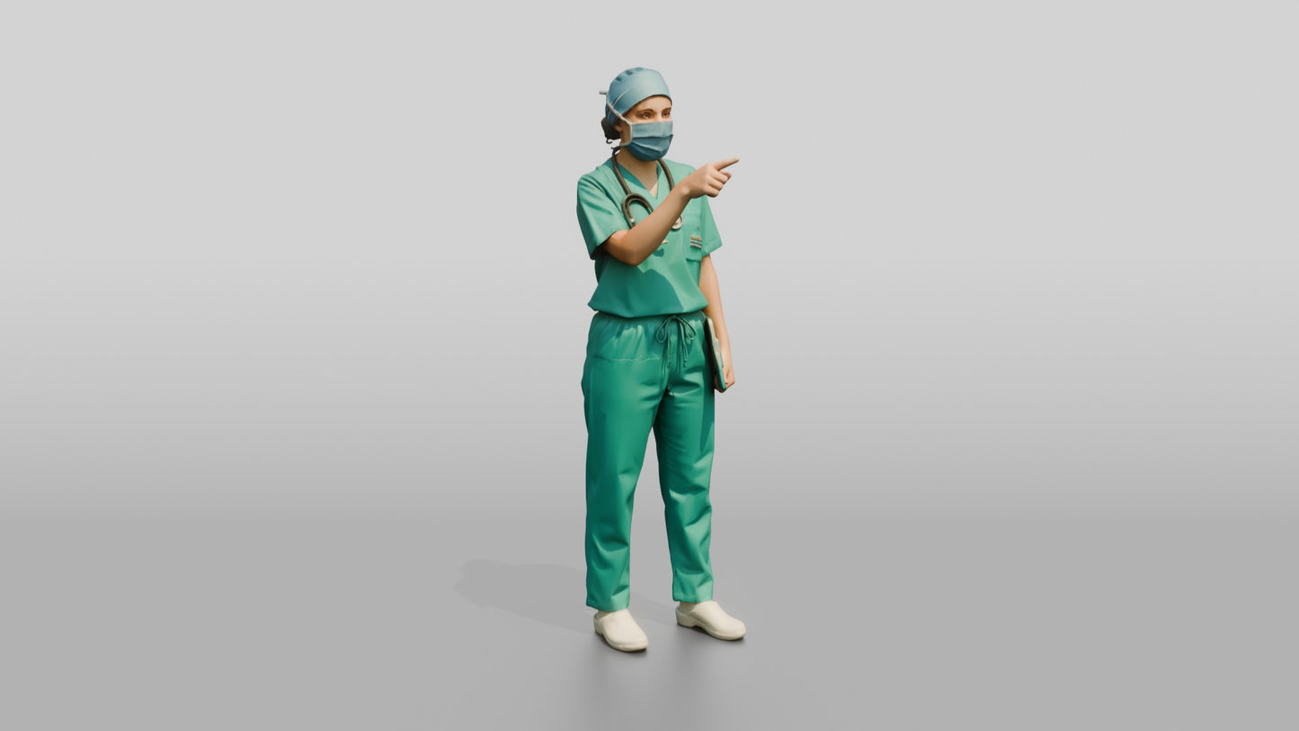 Young Middle Eastern Woman Doctor Pointing