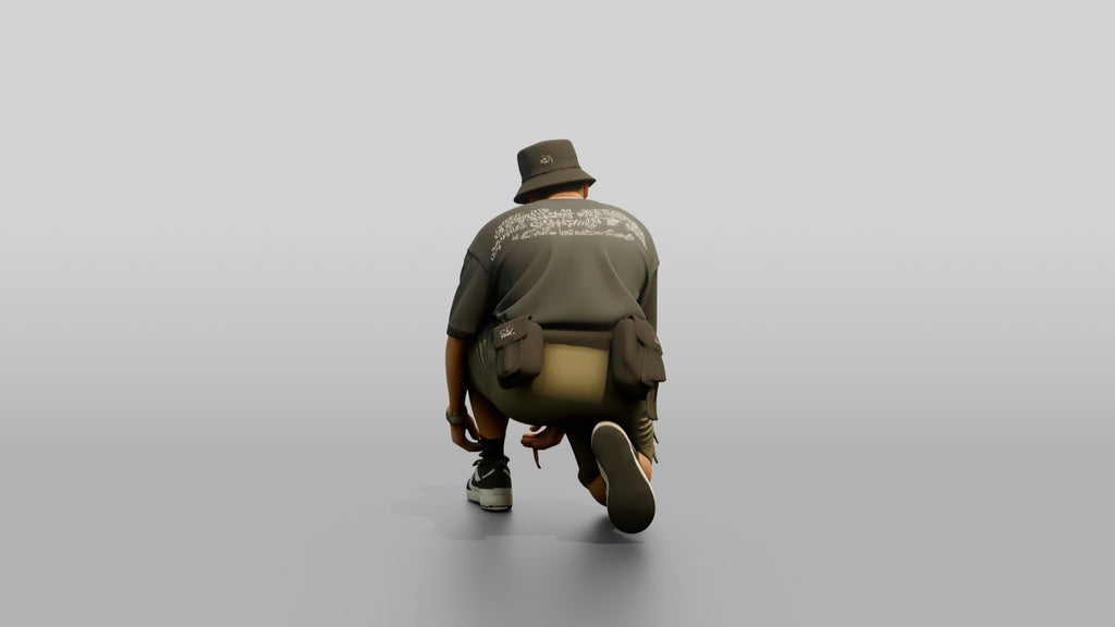 Streetwear Man Tying His Shoelace
