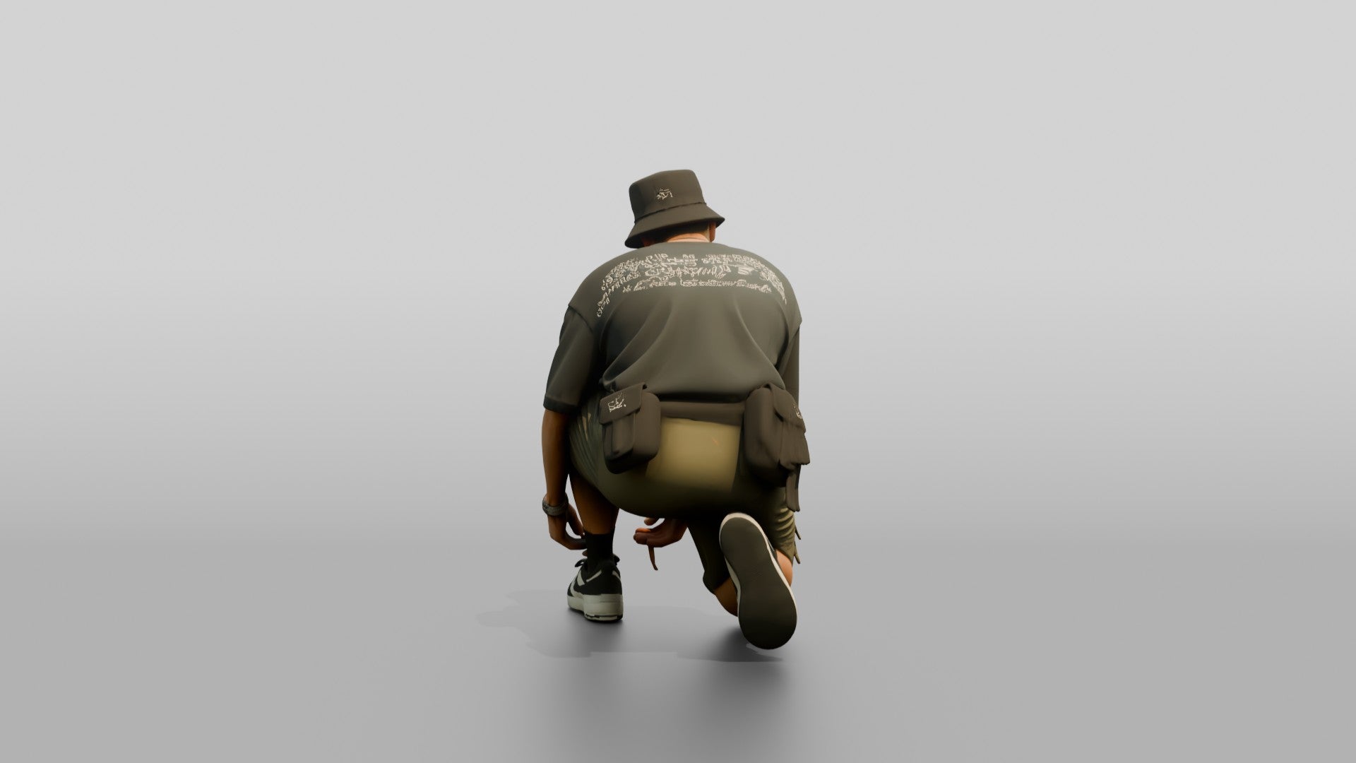 Streetwear Man Tying His Shoelace