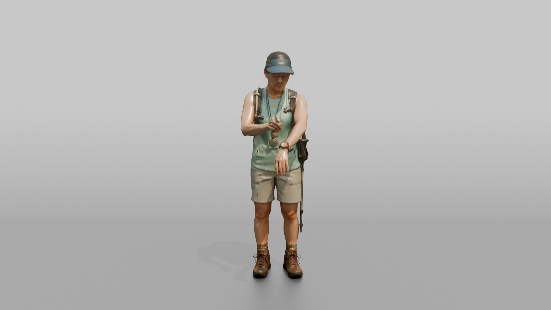 Hiker Applying Sunscreen to Her Arms