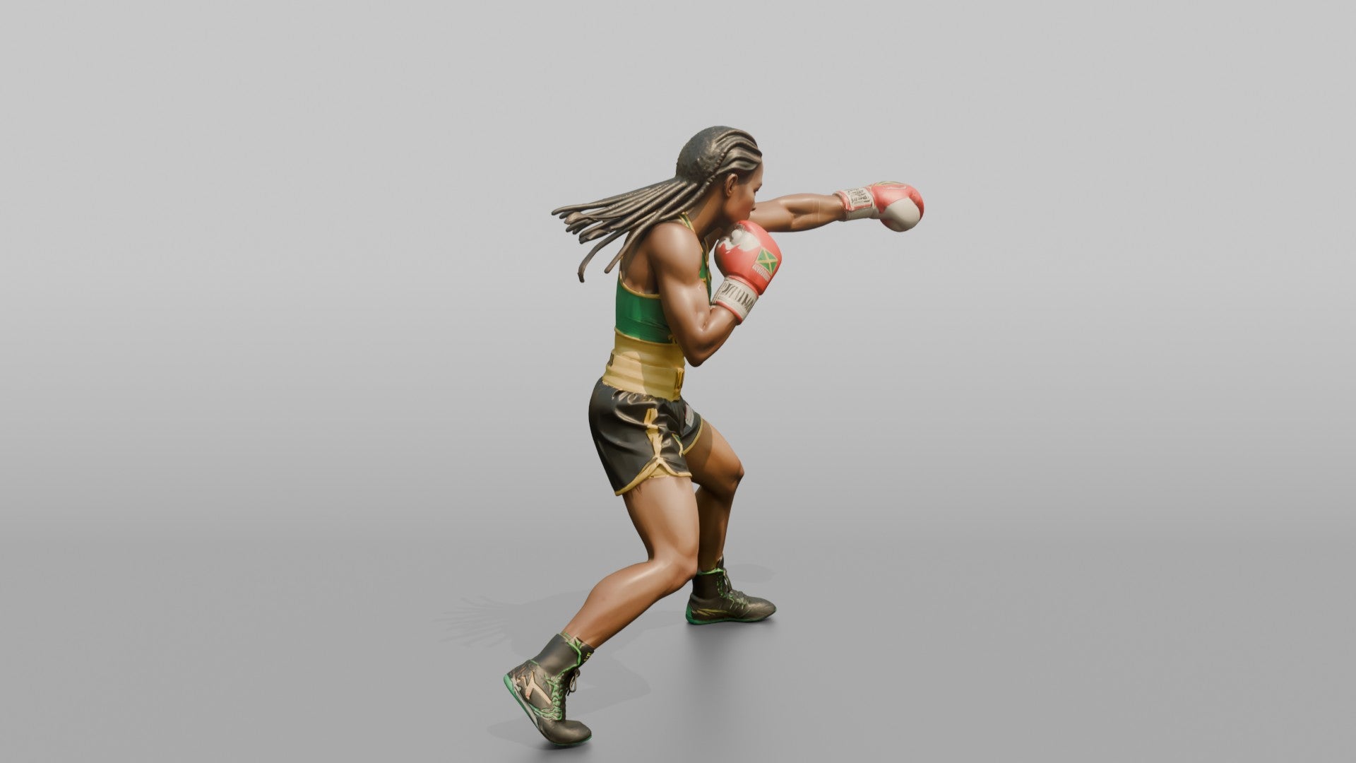 Boxer Explosive Straight Right Punch