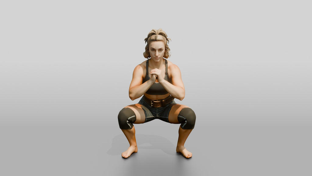 Woman in Squat with Lifting Belt