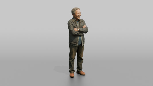 Man Store Owner Standing Proudly With Arms Crossed - 3D character model