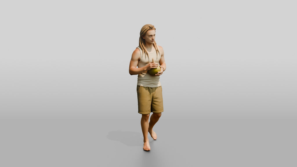 Man with a Coconut Drink