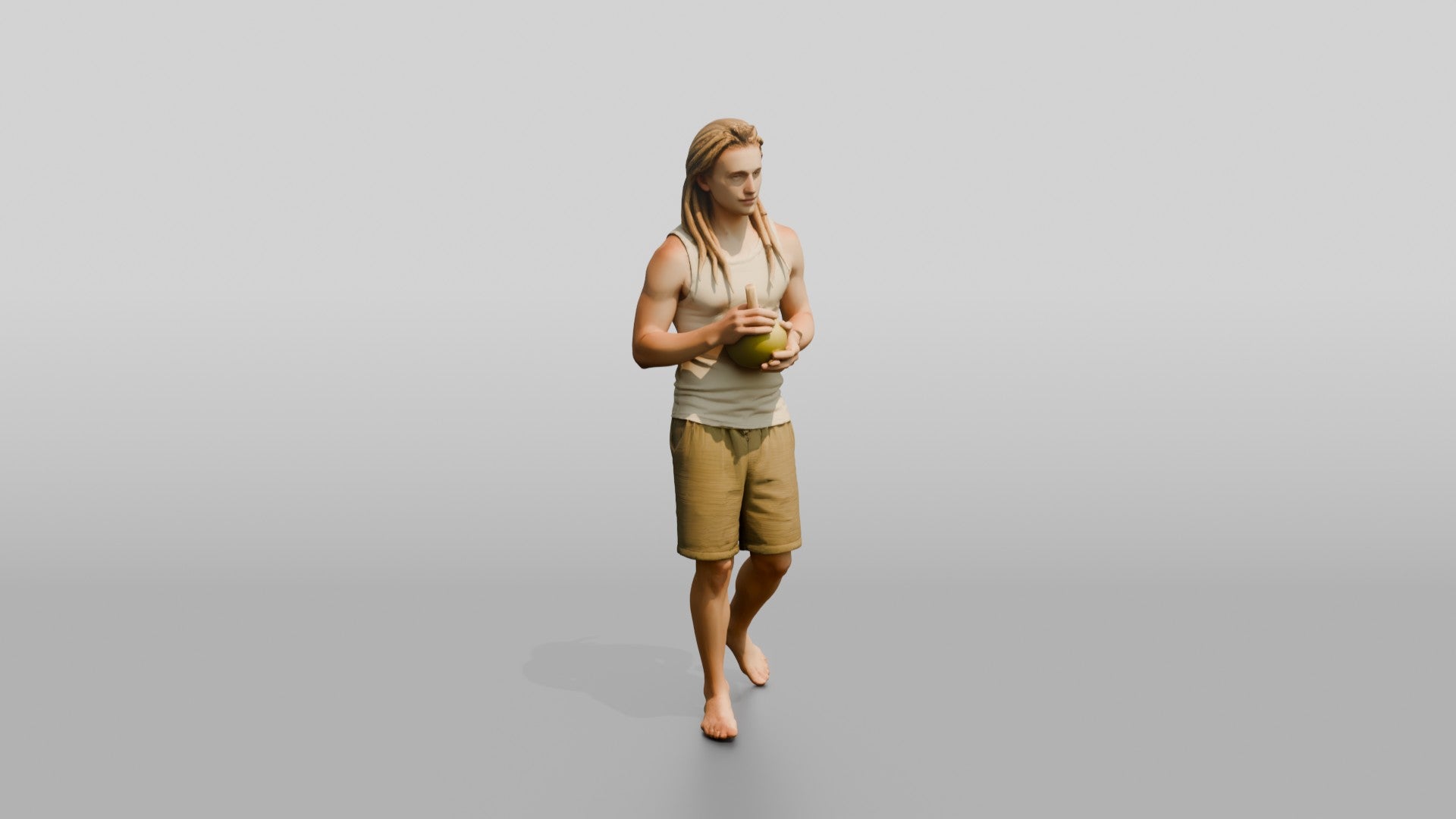 Man with a Coconut Drink