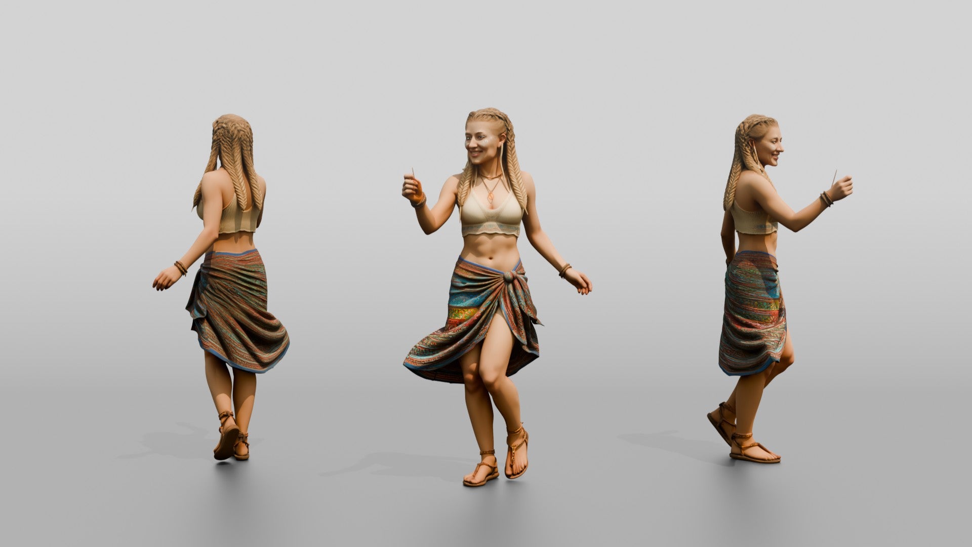 Woman with a Sparkler in a Sarong