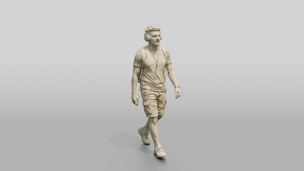 Young Turkish Man Walking with Headphones