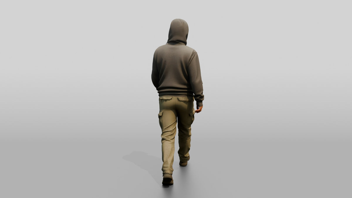 Central American Female Walking - 3D character model, view 3