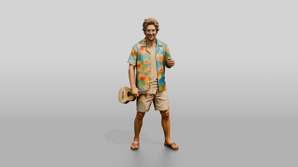 Beach Hippie with a Ukulele