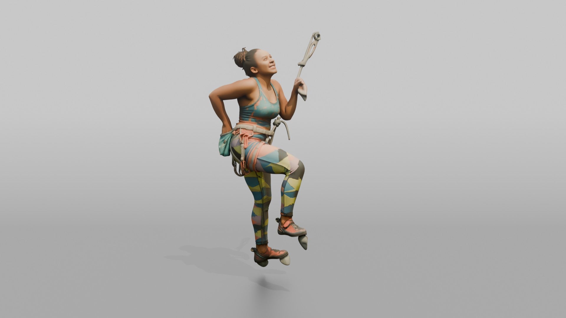 Climber Reaching into Her Chalk Bag