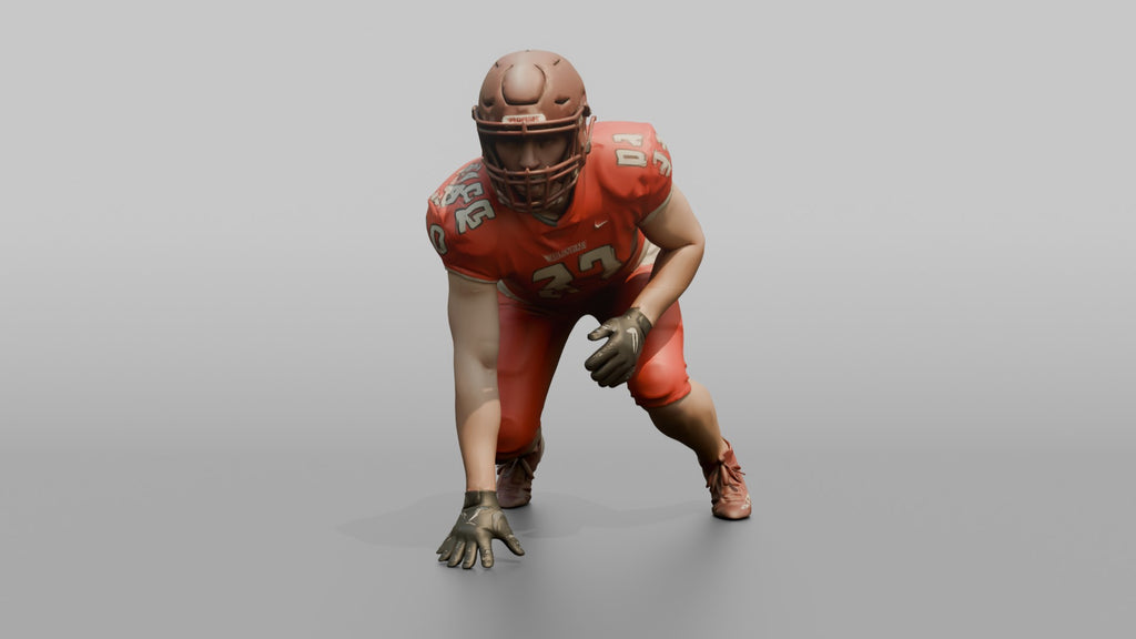 Running Back in a Three-Point Stance