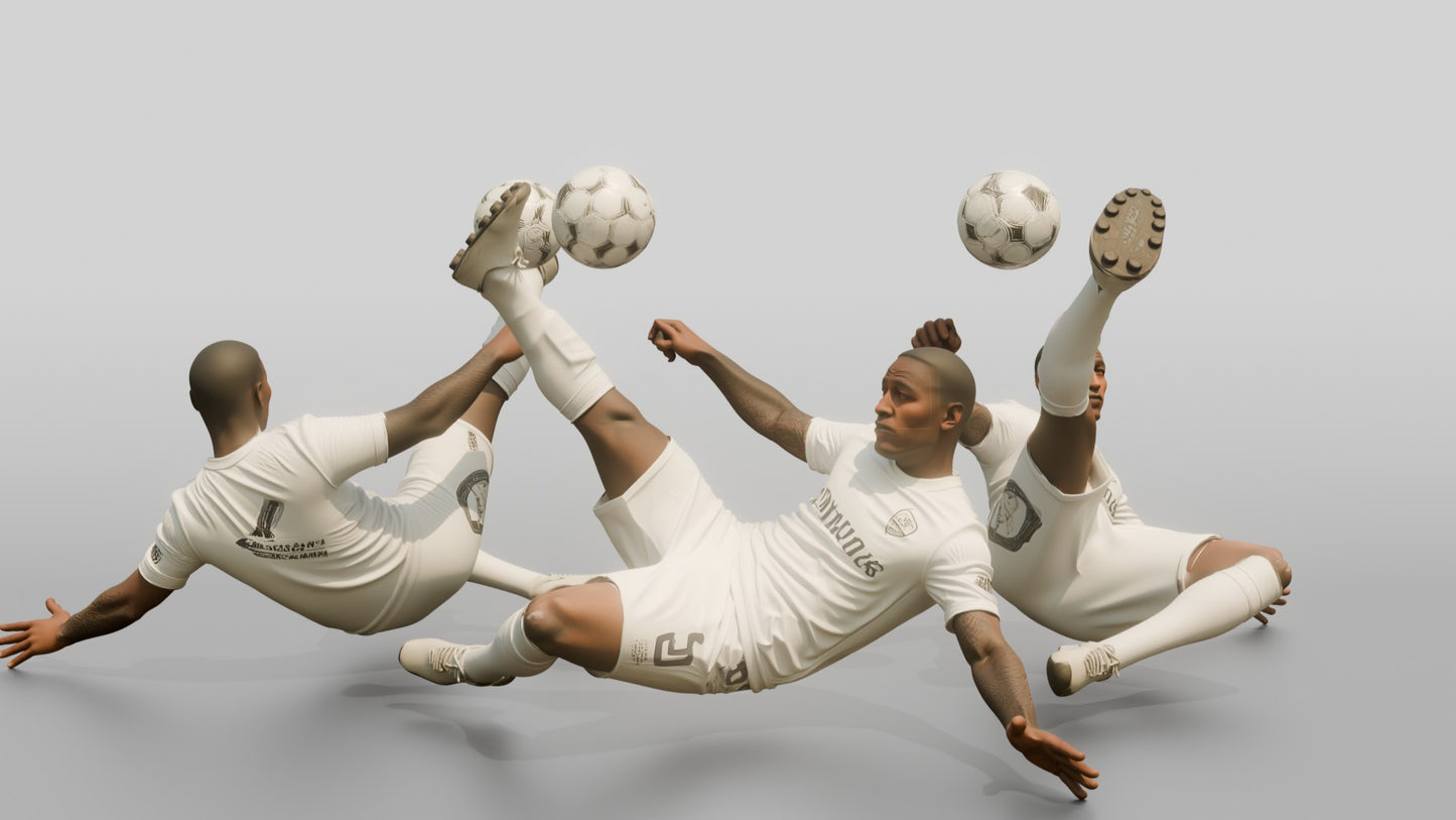 Soccer Player Dynamic Bicycle Kick
