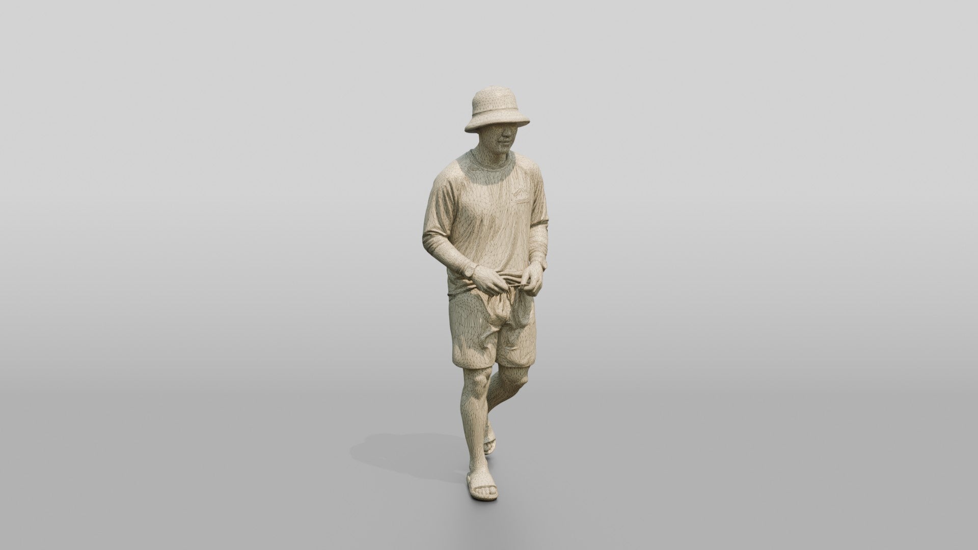 Man Loosening Drawstring on Boardshorts