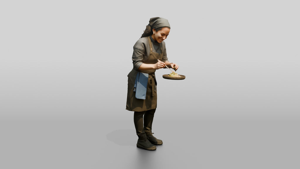Line Cook Arranging Micro-Herbs