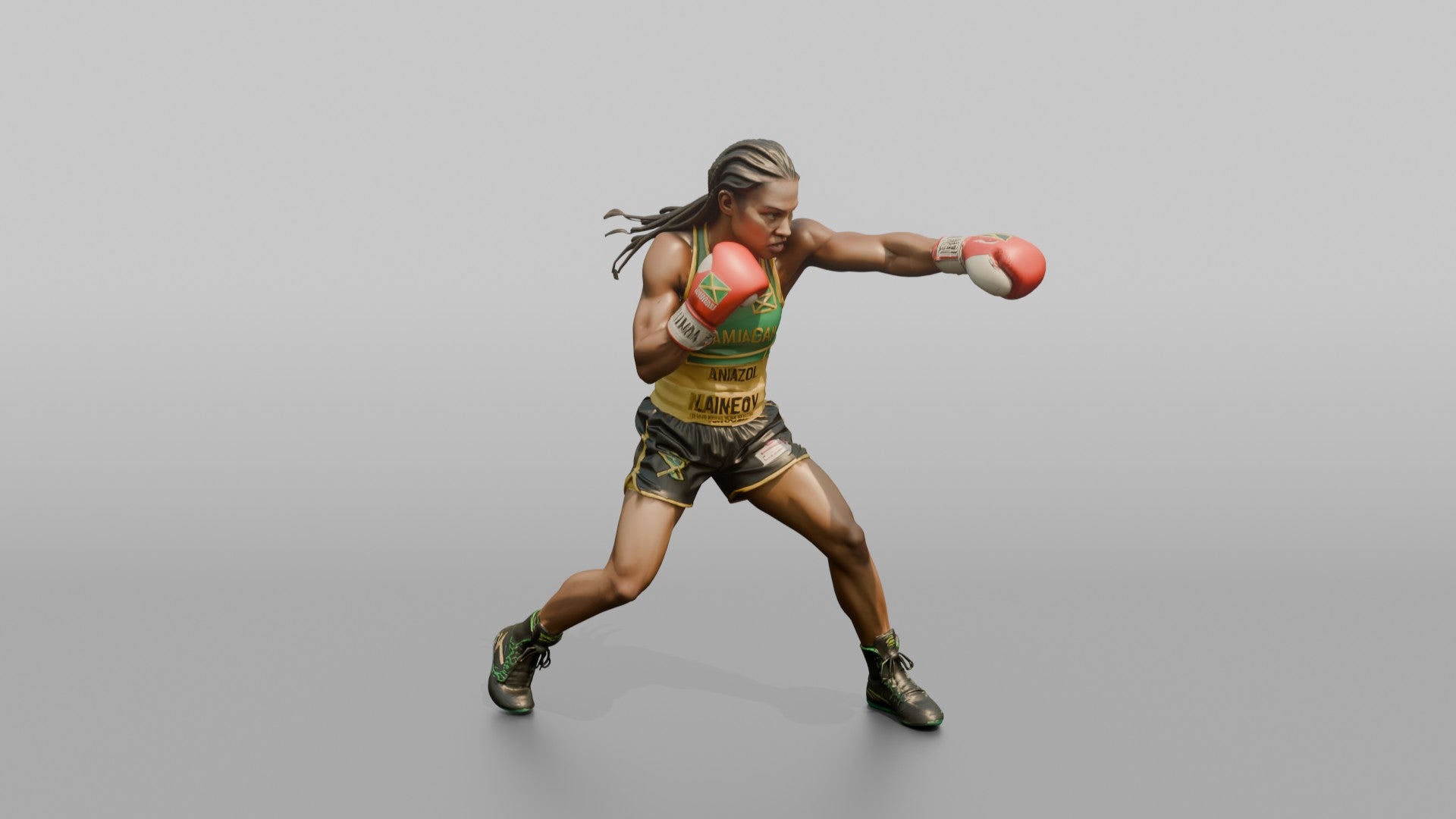 Boxer Explosive Straight Right Punch