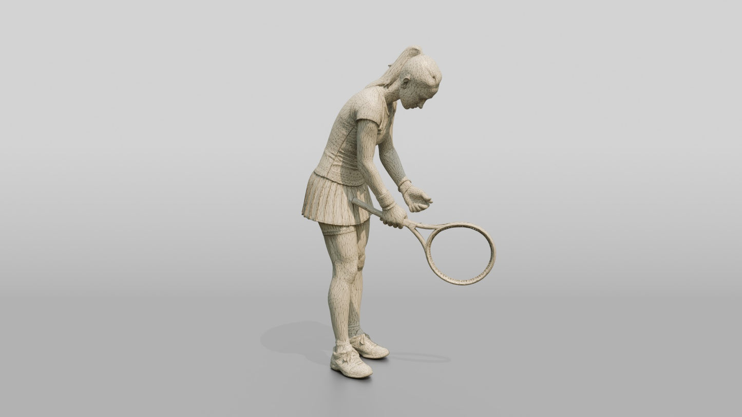 Female Tennis Player with Head Down in Defeat