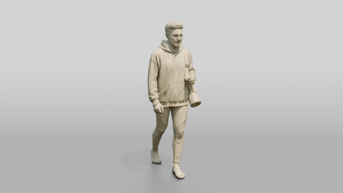 Walking Man with Yoga Mat