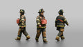 Firefighter Woman Carrying a First Aid Kit Across Her Chest