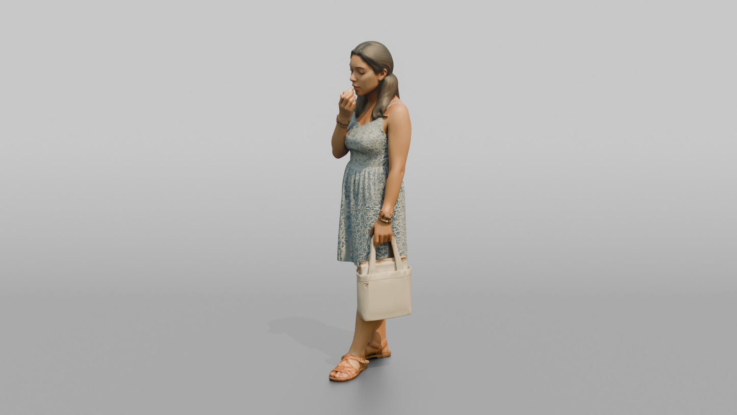 Vacationer Wearing Sundress And Leather Sandals